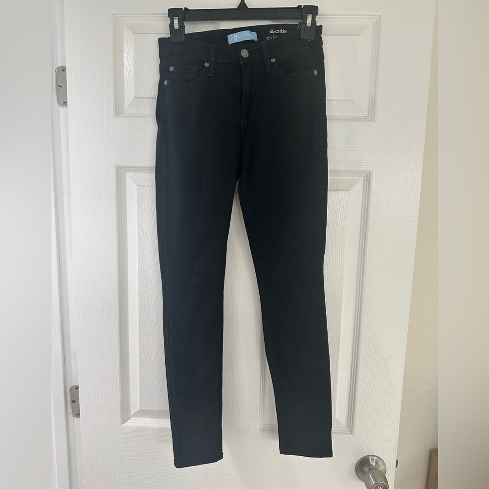 7 For All Mankind Women's Black Skinny Jeans